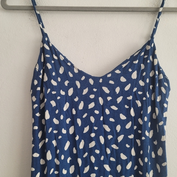Reformation 0 Blue Dots Slip Midi Dress - Picture 4 of 12